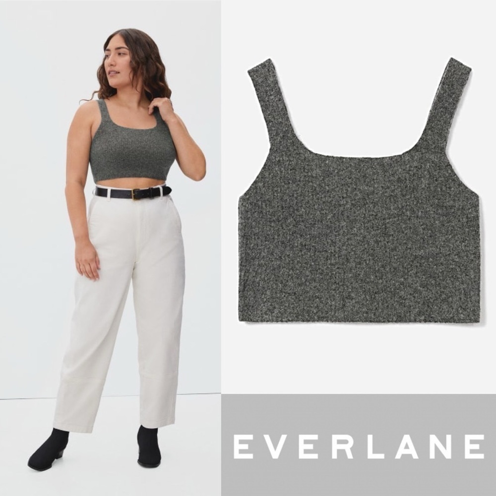 Everlane NWT The Cozy-Stretch Tank Crop Wool + Yak Hair blend Womens size M